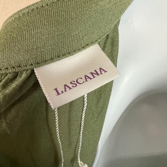 New Lascana Jumpsuit Women's 14 Green Wide Leg Relaxed Smocked Waist Tie Back - Picture 6 of 8